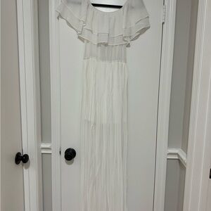 White Maxi Dress. Off the shoulder